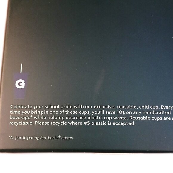 Starbucks Campus Collection GEORGETOWN HOYAS 5 PK Plastic 24 Oz Cups Lid/Straw - Picture 3 of 7